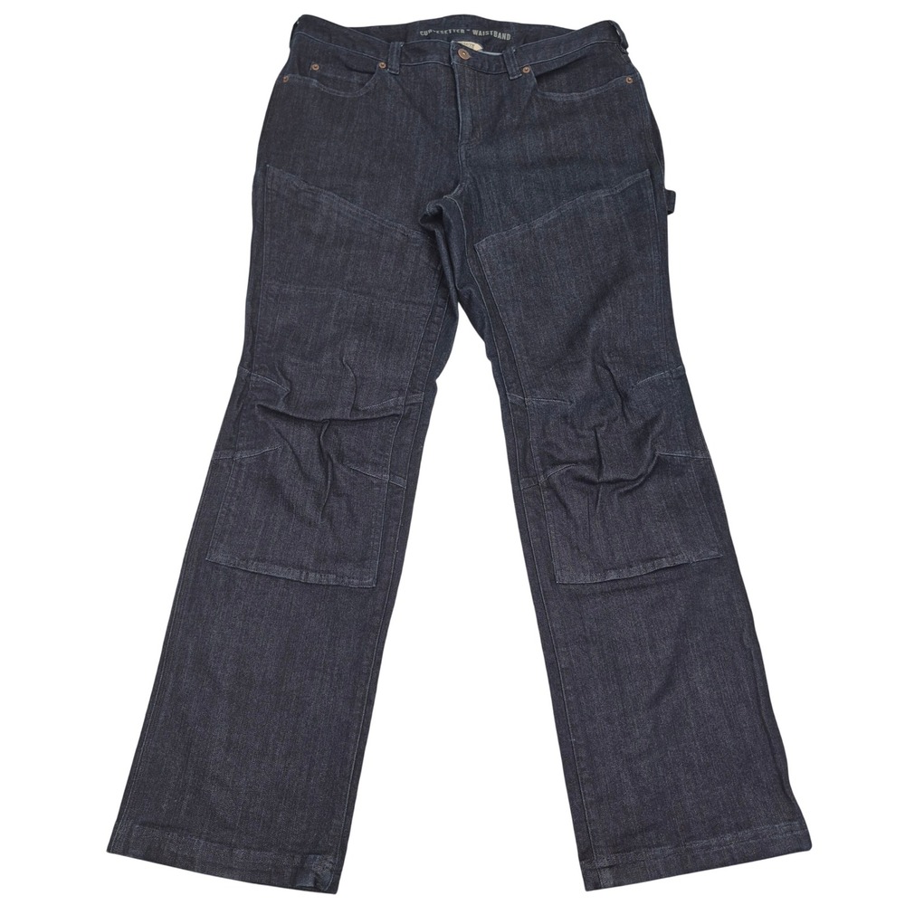 Duluth Trading 14 (36) Womens Double Front Carpenter Jeans Dark Reinforced Plus